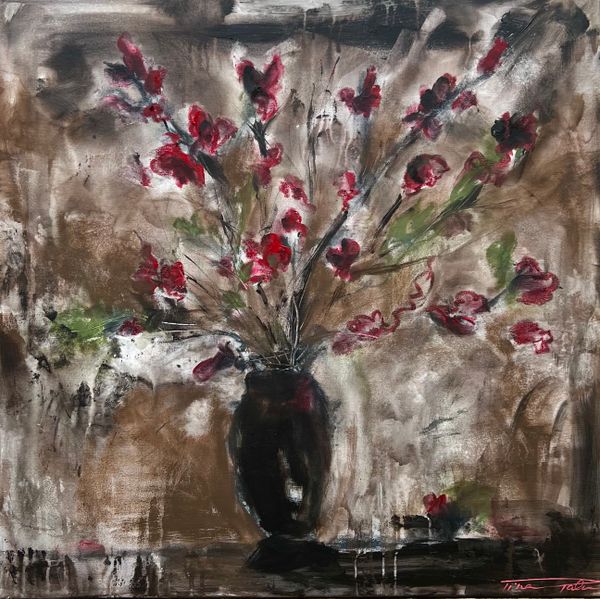 Red flowers in vase