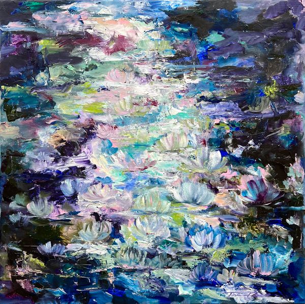 Dark blue water lilies V.