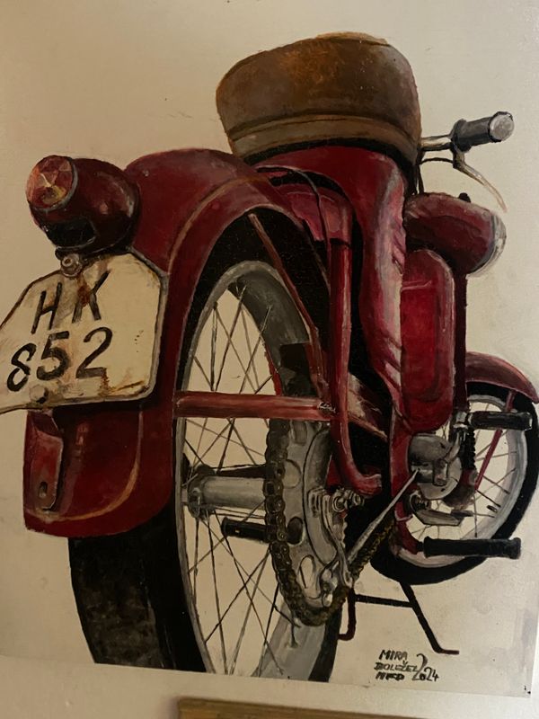 pařez Jawa pionýr motorka