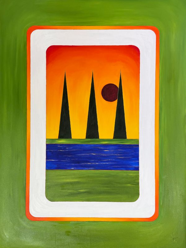 Magical landscape. Cypresses N1