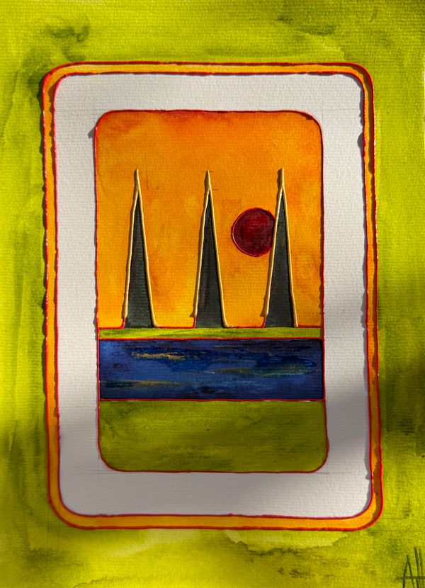 Magical Landscape. Cypresses N1 (Preparatory Study)